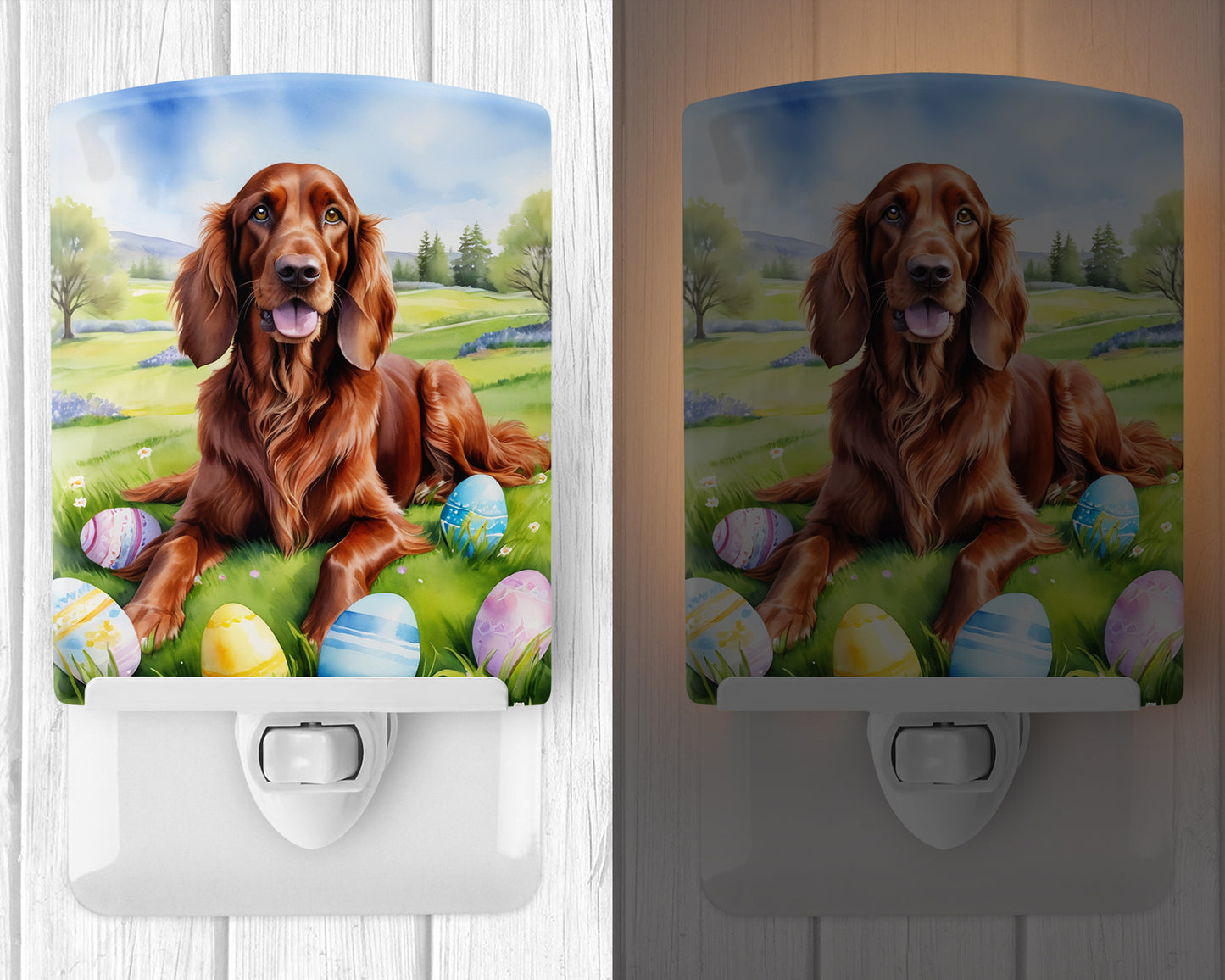 Irish Setter Easter Egg Hunt Ceramic Night Light