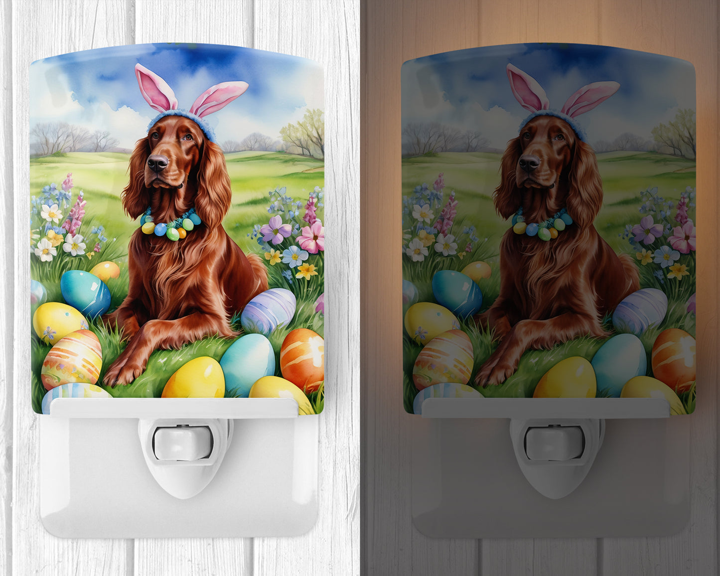 Irish Setter Easter Egg Hunt Ceramic Night Light