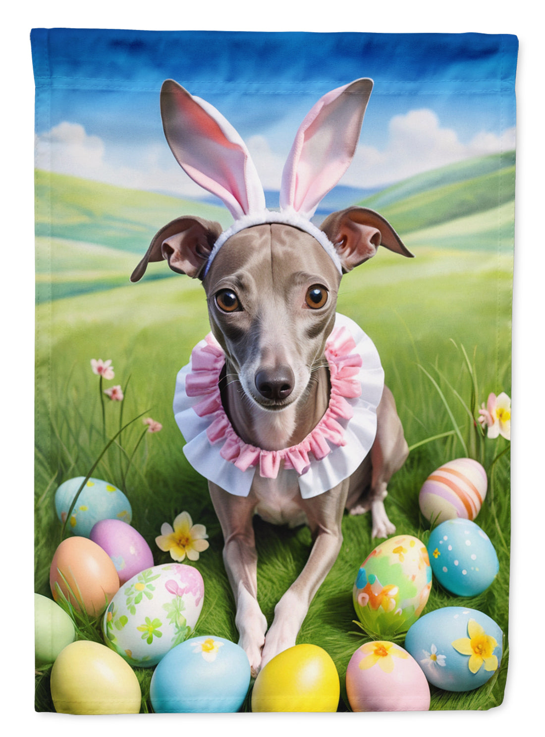 Buy this Italian Greyhound Easter Egg Hunt House Flag