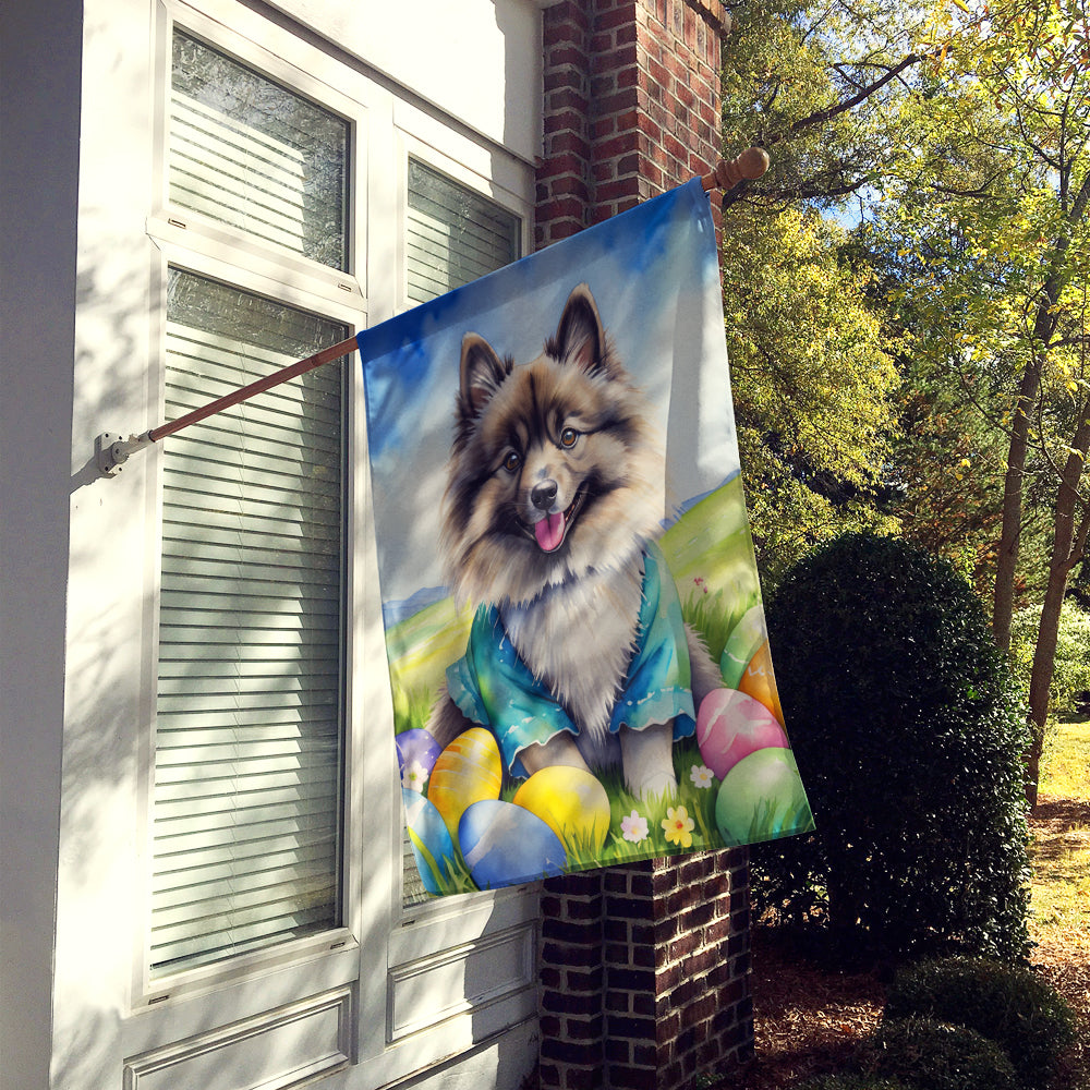 Keeshond Easter Egg Hunt House Flag