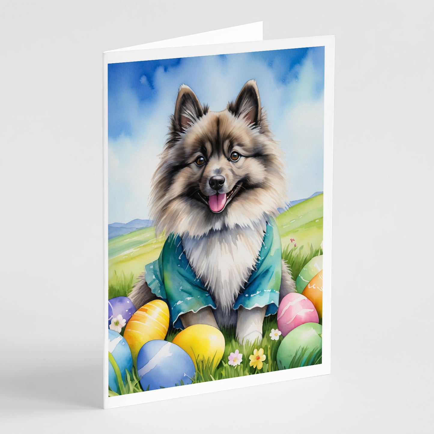 Buy this Keeshond Easter Egg Hunt Greeting Cards Pack of 8