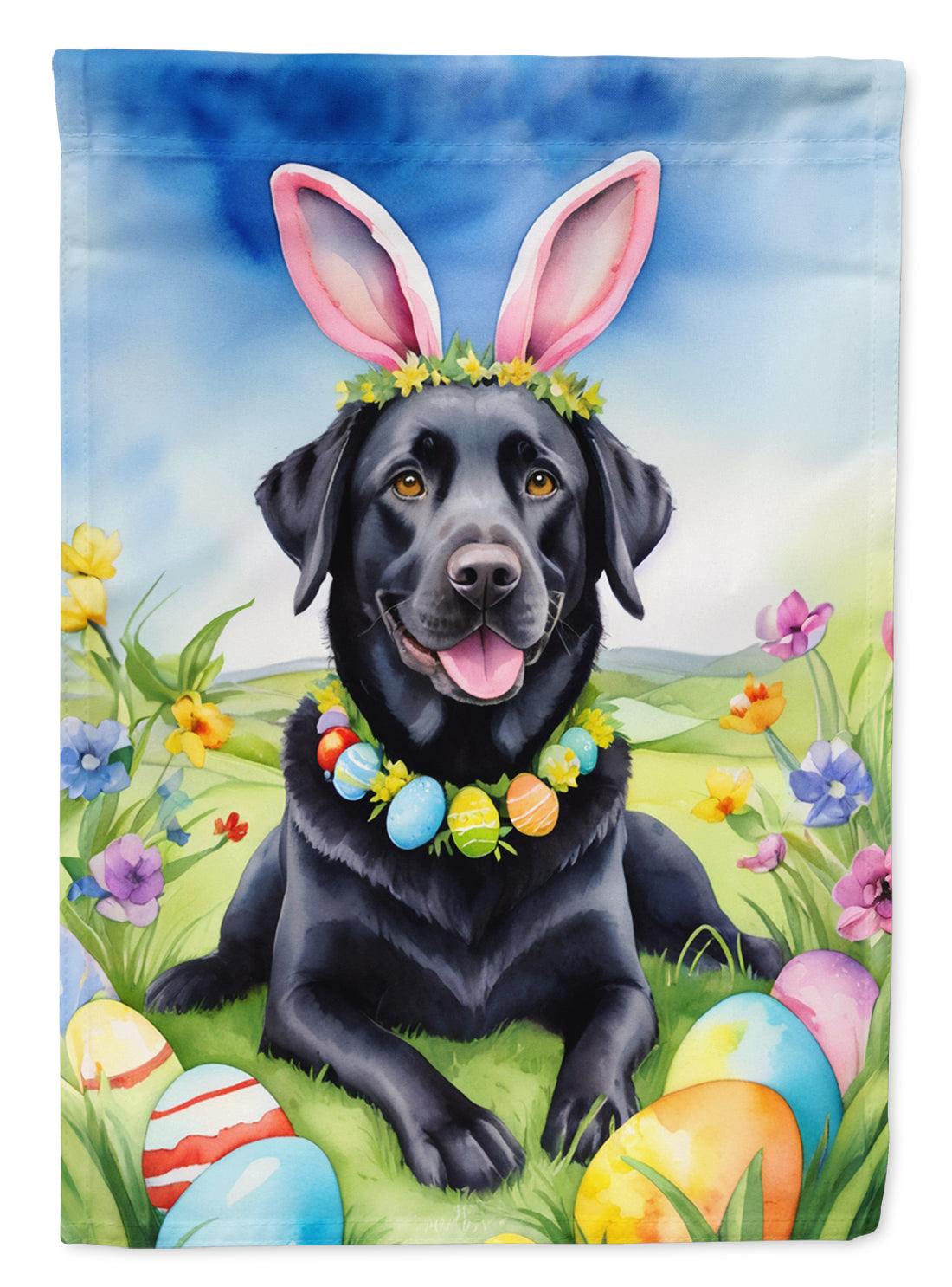 Buy this Black Labrador Retriever Easter Egg Hunt House Flag