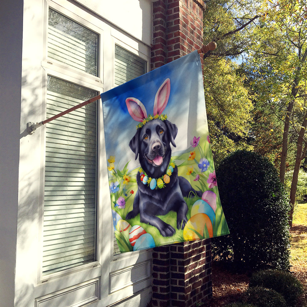 Black Labrador Retriever Easter Egg Hunt House Flag