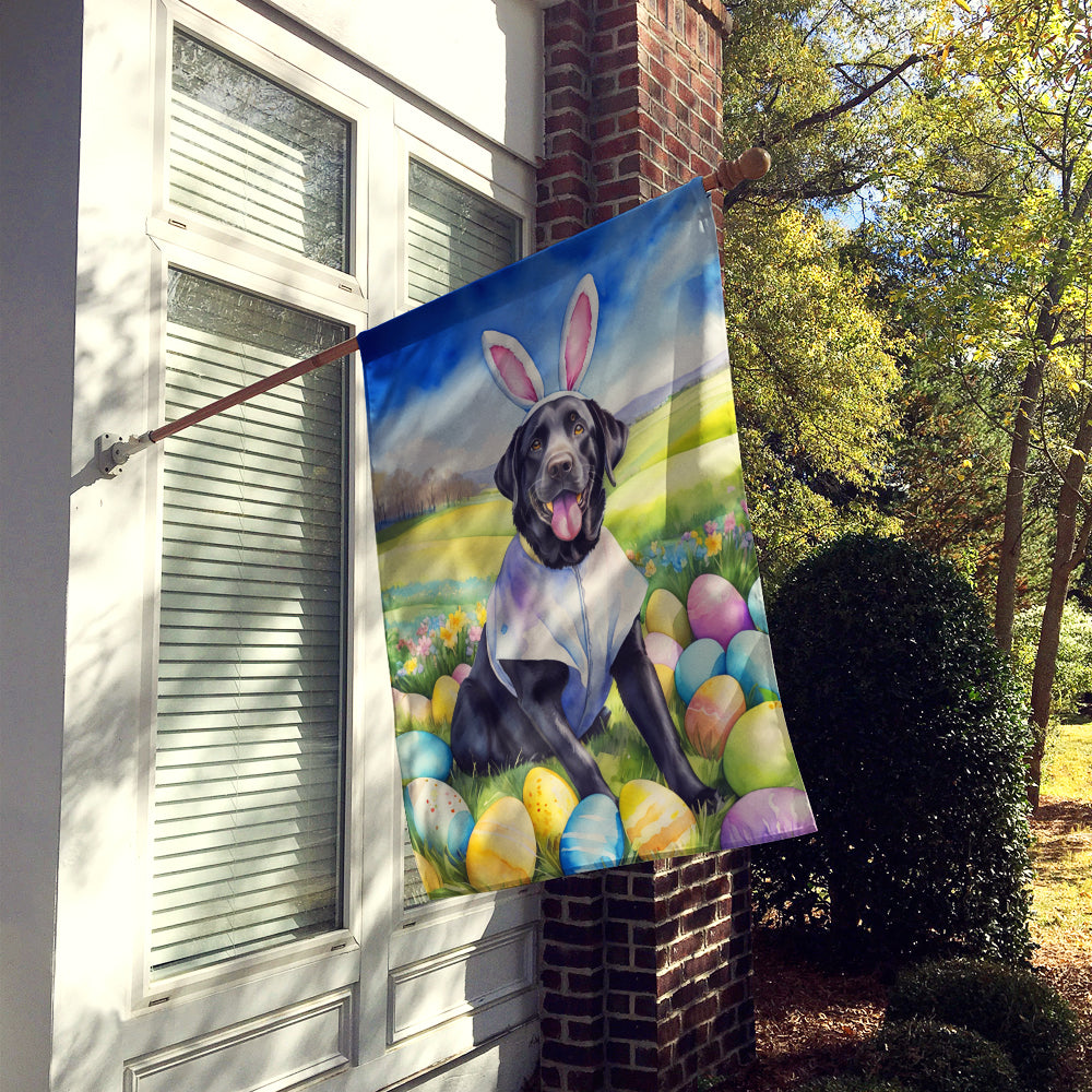 Black Labrador Retriever Easter Egg Hunt House Flag