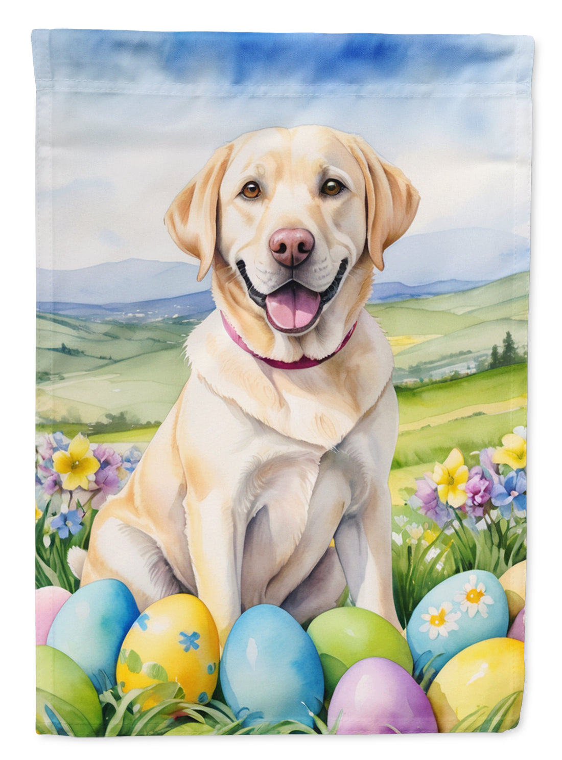 Buy this Yellow Labrador Retriever Easter Egg Hunt House Flag