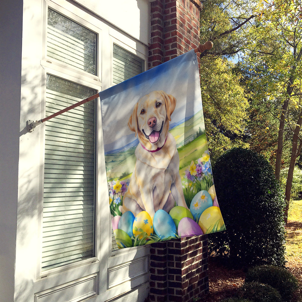 Yellow Labrador Retriever Easter Egg Hunt House Flag