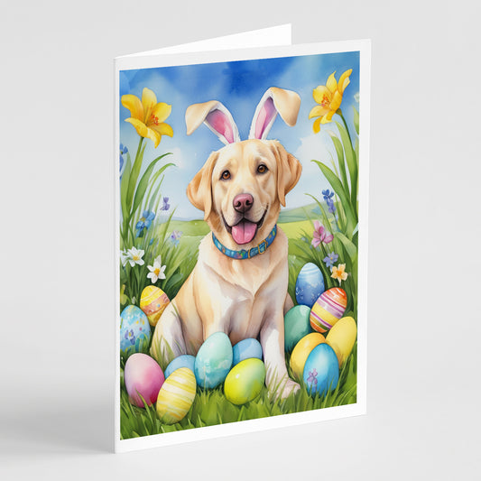 Buy this Yellow Labrador Retriever Easter Egg Hunt Greeting Cards Pack of 8