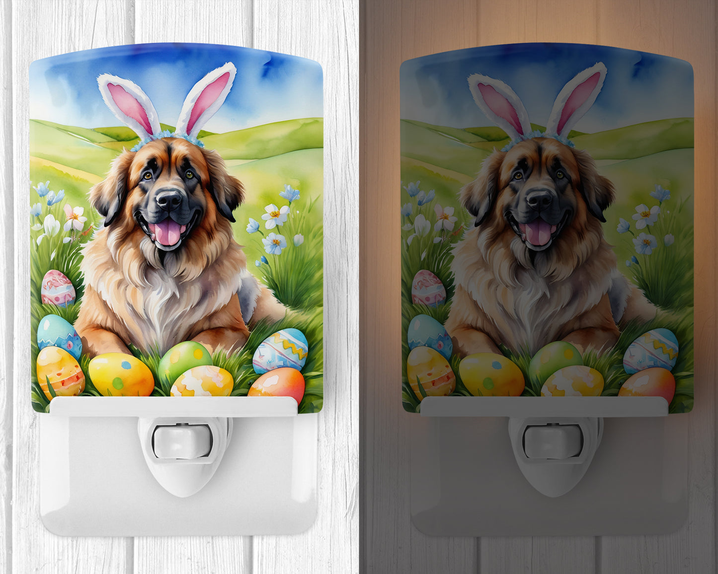 Leonberger Easter Egg Hunt Ceramic Night Light