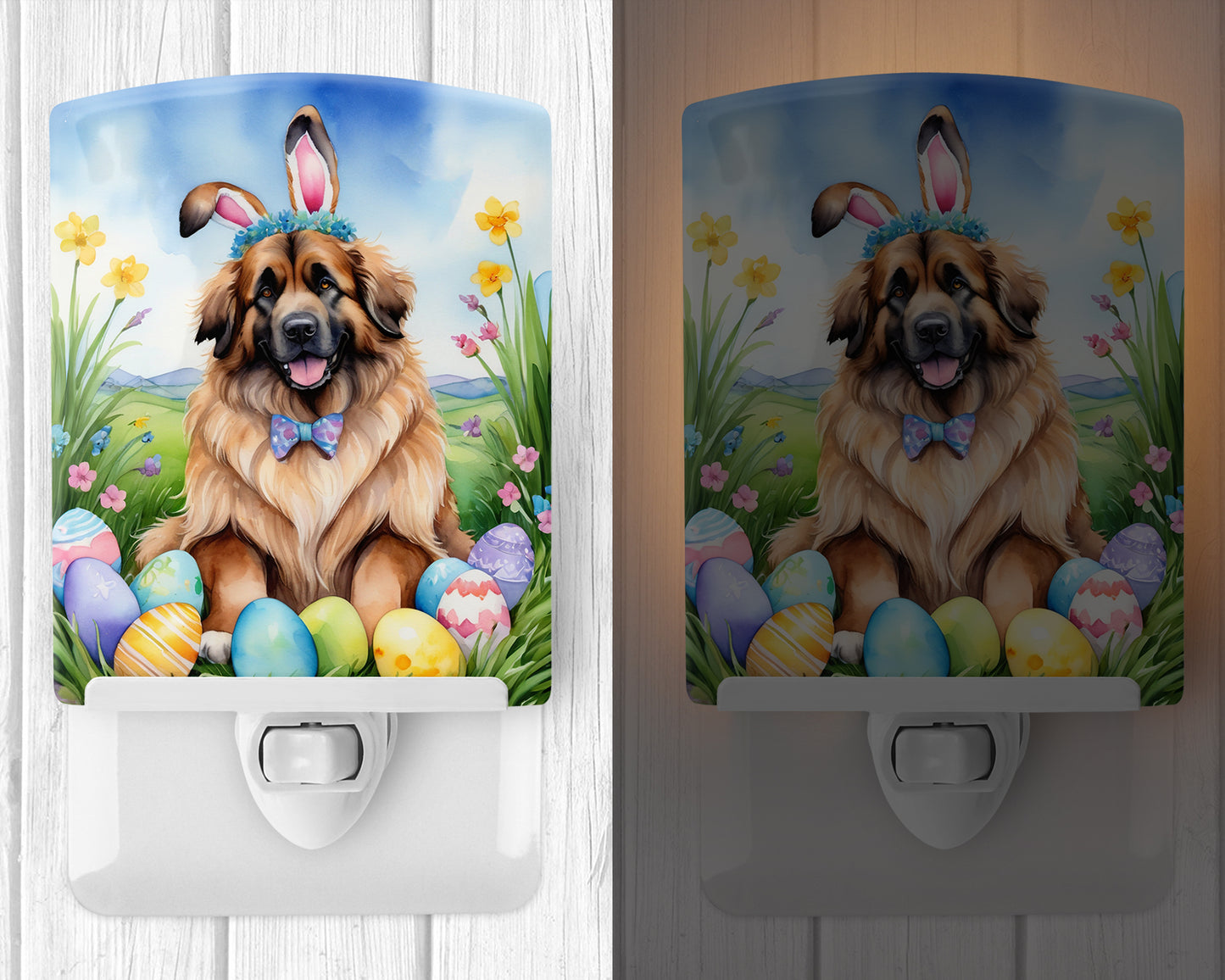 Leonberger Easter Egg Hunt Ceramic Night Light