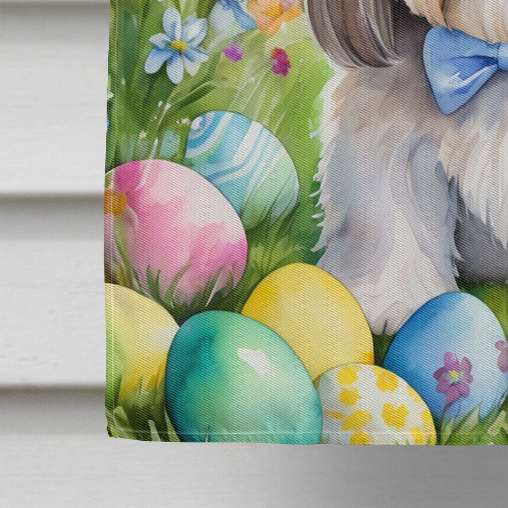 Lhasa Apso Easter Egg Hunt House Flag