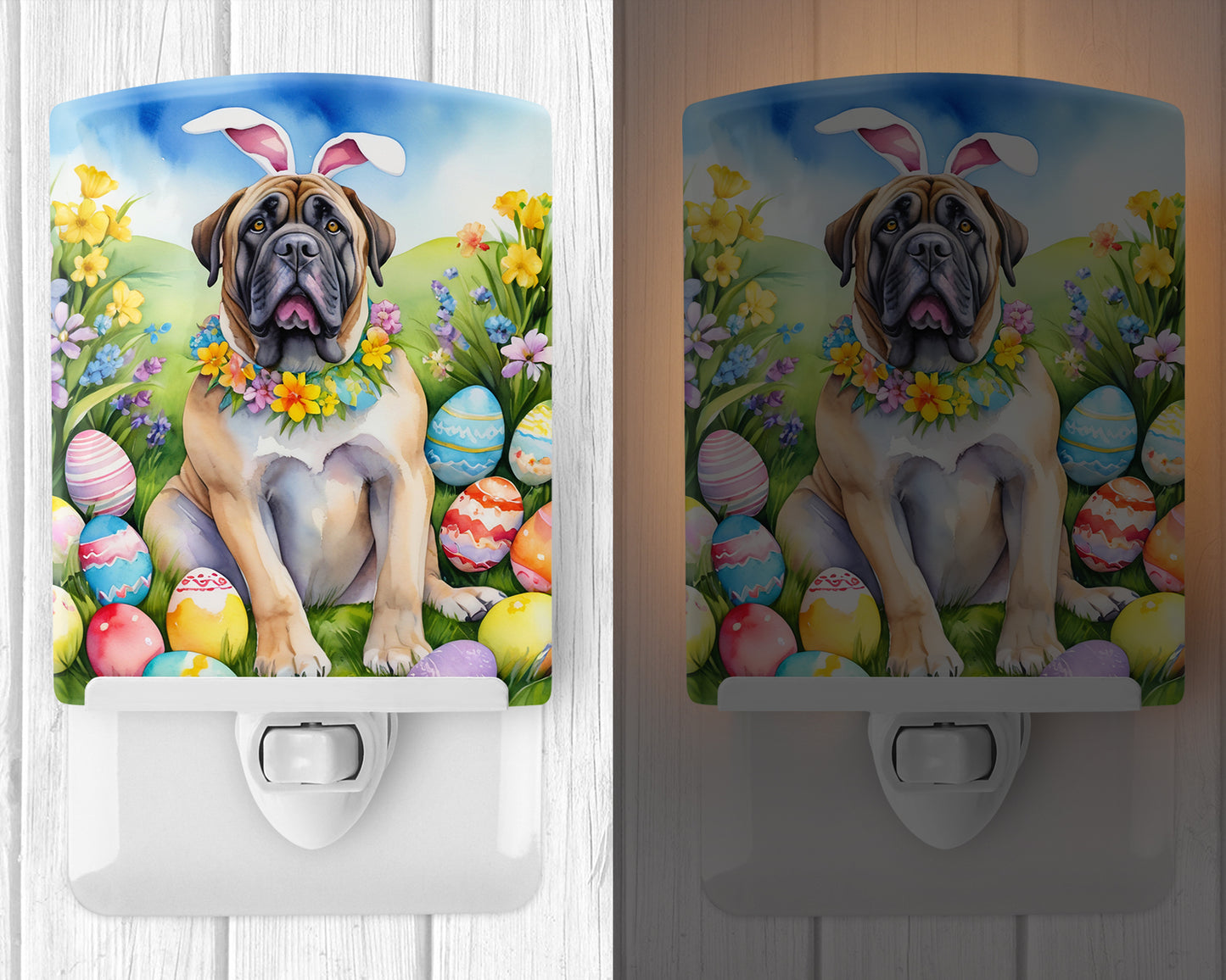 Mastiff Easter Egg Hunt Ceramic Night Light