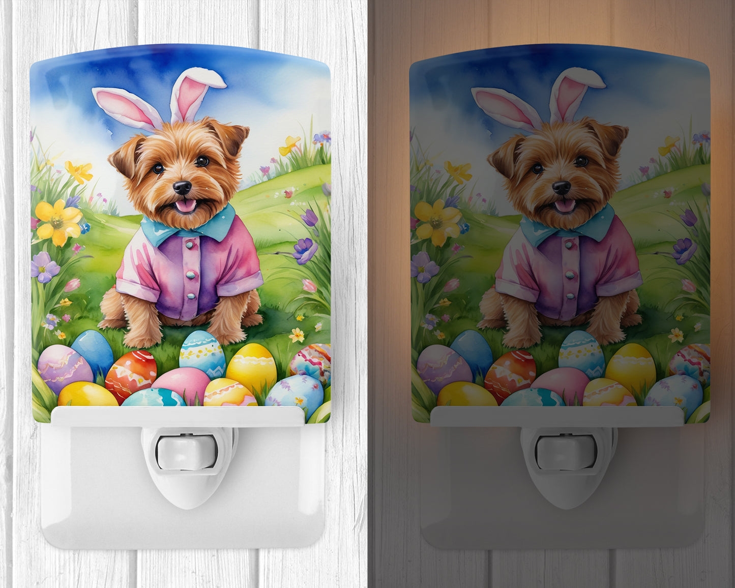 Norfolk Terrier Easter Egg Hunt Ceramic Night Light