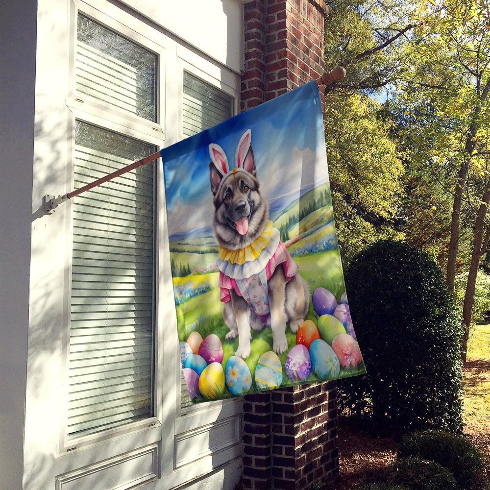 Norwegian Elkhound Easter Egg Hunt House Flag