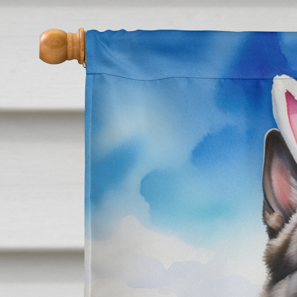 Norwegian Elkhound Easter Egg Hunt House Flag