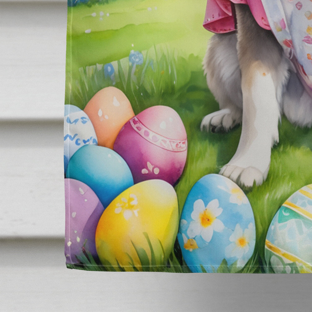 Norwegian Elkhound Easter Egg Hunt House Flag