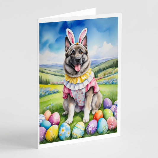 Buy this Norwegian Elkhound Easter Egg Hunt Greeting Cards Pack of 8