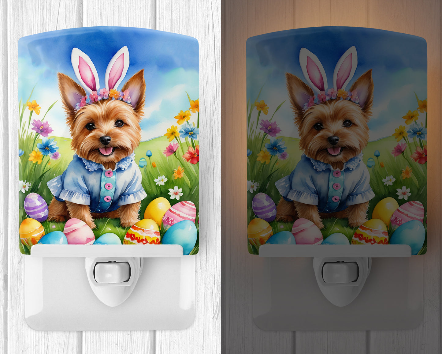 Norwich Terrier Easter Egg Hunt Ceramic Night Light