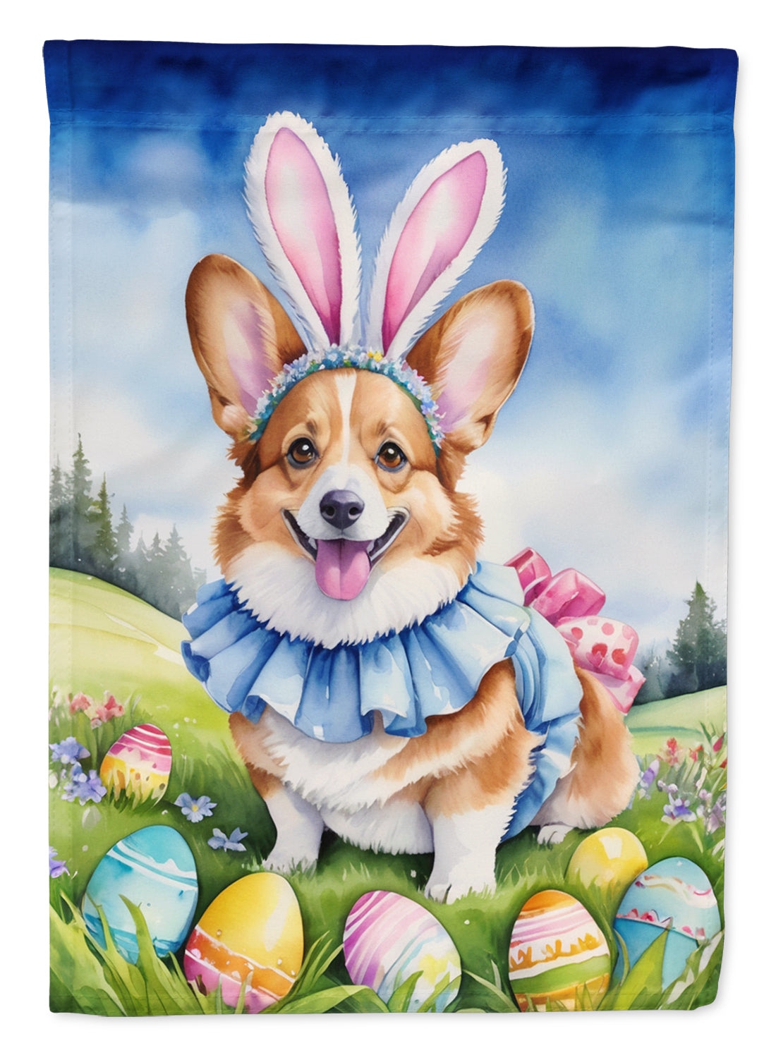 Buy this Corgi Easter Egg Hunt House Flag