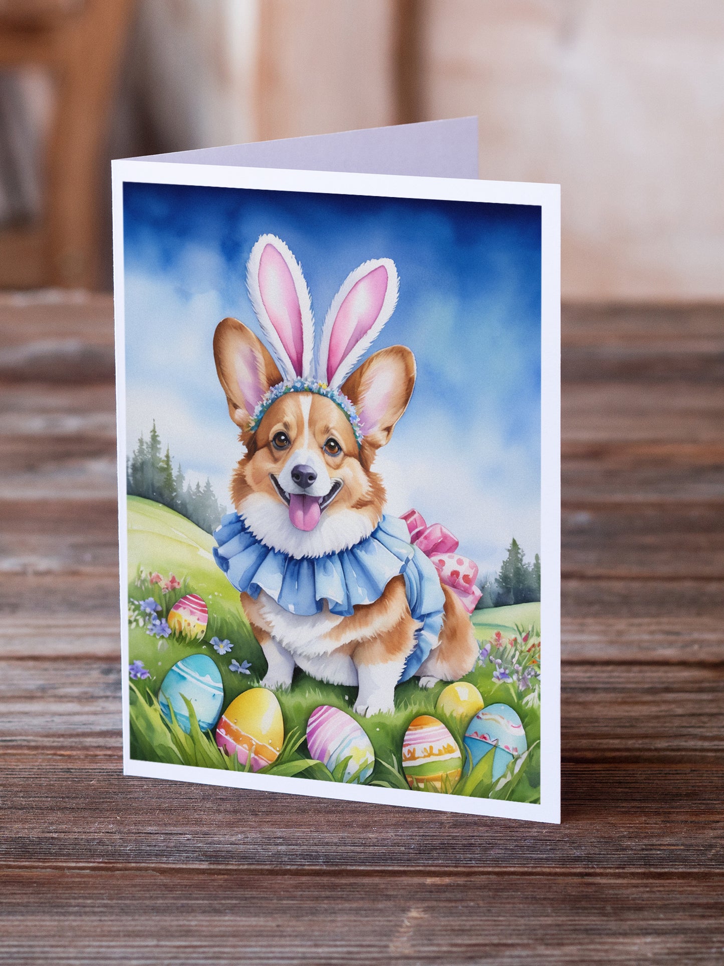 Corgi Easter Egg Hunt Greeting Cards Pack of 8