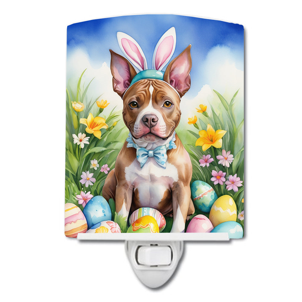 Buy this Pit Bull Terrier Easter Egg Hunt Ceramic Night Light