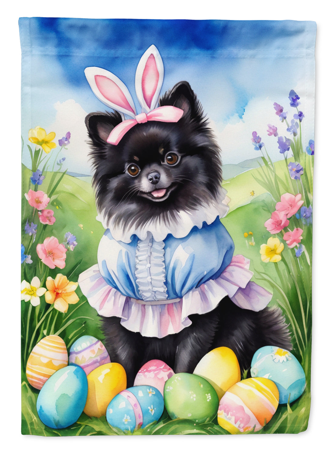 Buy this Pomeranian Easter Egg Hunt Garden Flag