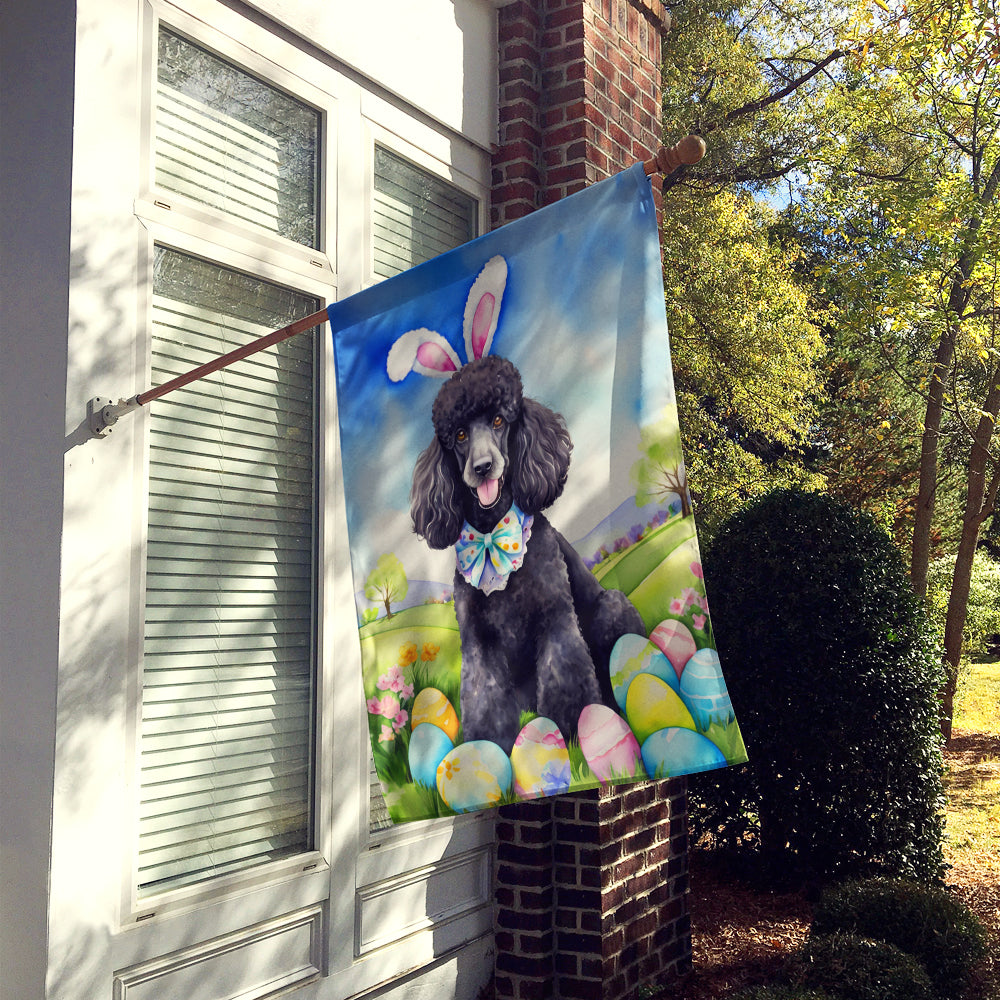 Black Poodle Easter Egg Hunt House Flag