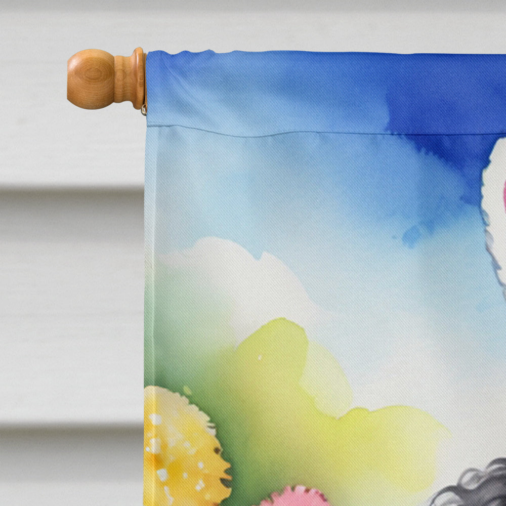 Black Poodle Easter Egg Hunt House Flag