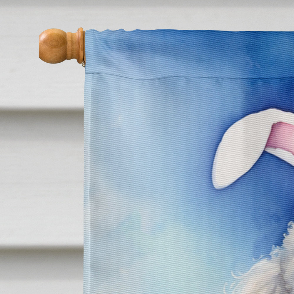 White Poodle Easter Egg Hunt House Flag