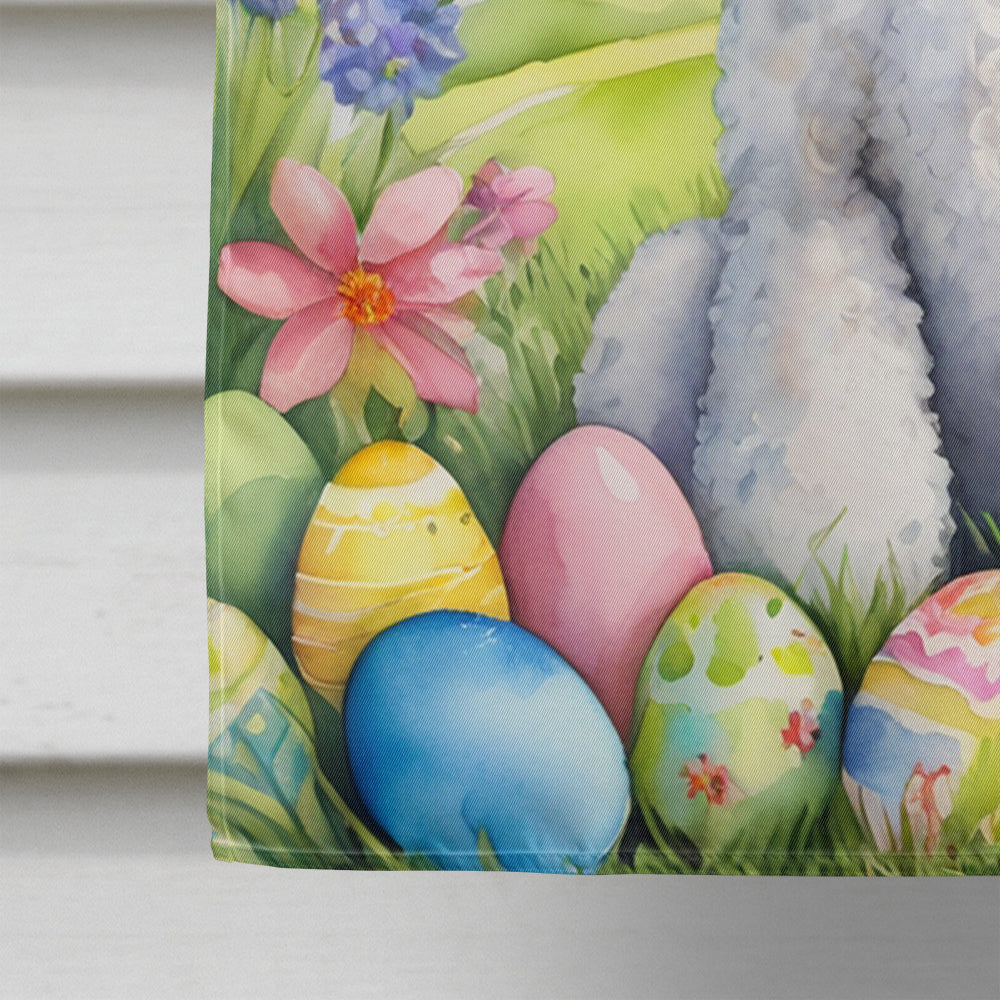 White Poodle Easter Egg Hunt House Flag