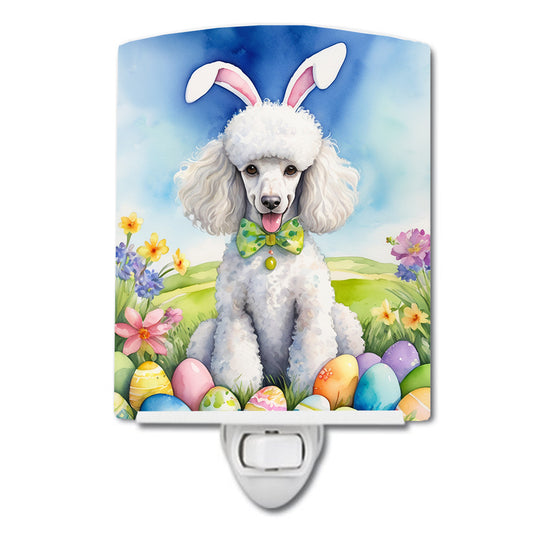 Buy this White Poodle Easter Egg Hunt Ceramic Night Light