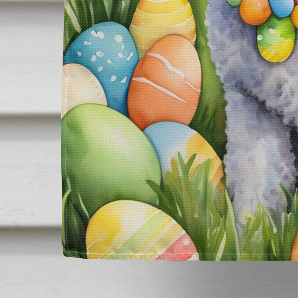 White Poodle Easter Egg Hunt House Flag