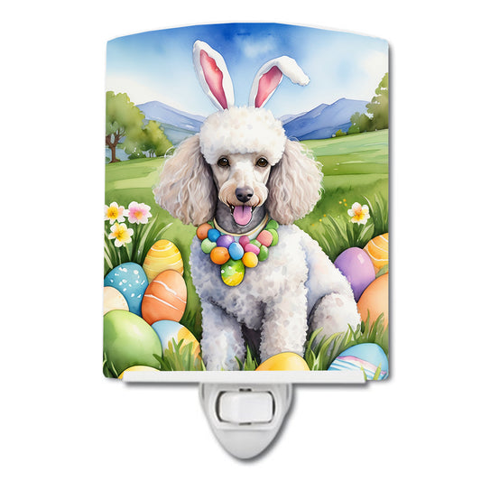 Buy this White Poodle Easter Egg Hunt Ceramic Night Light