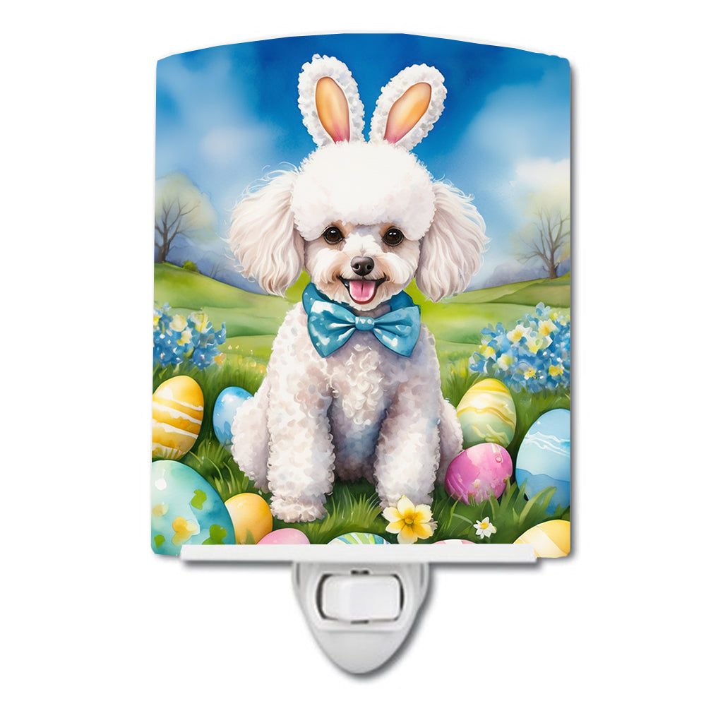 Buy this White Poodle Easter Egg Hunt Ceramic Night Light