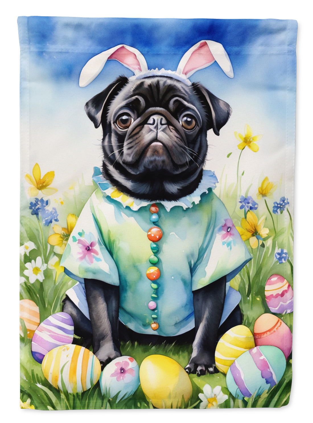 Buy this Pug Easter Egg Hunt Garden Flag