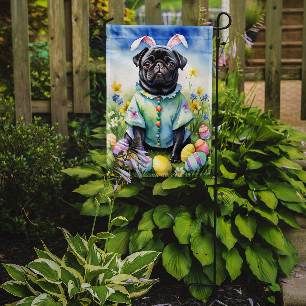 Pug Easter Egg Hunt Garden Flag