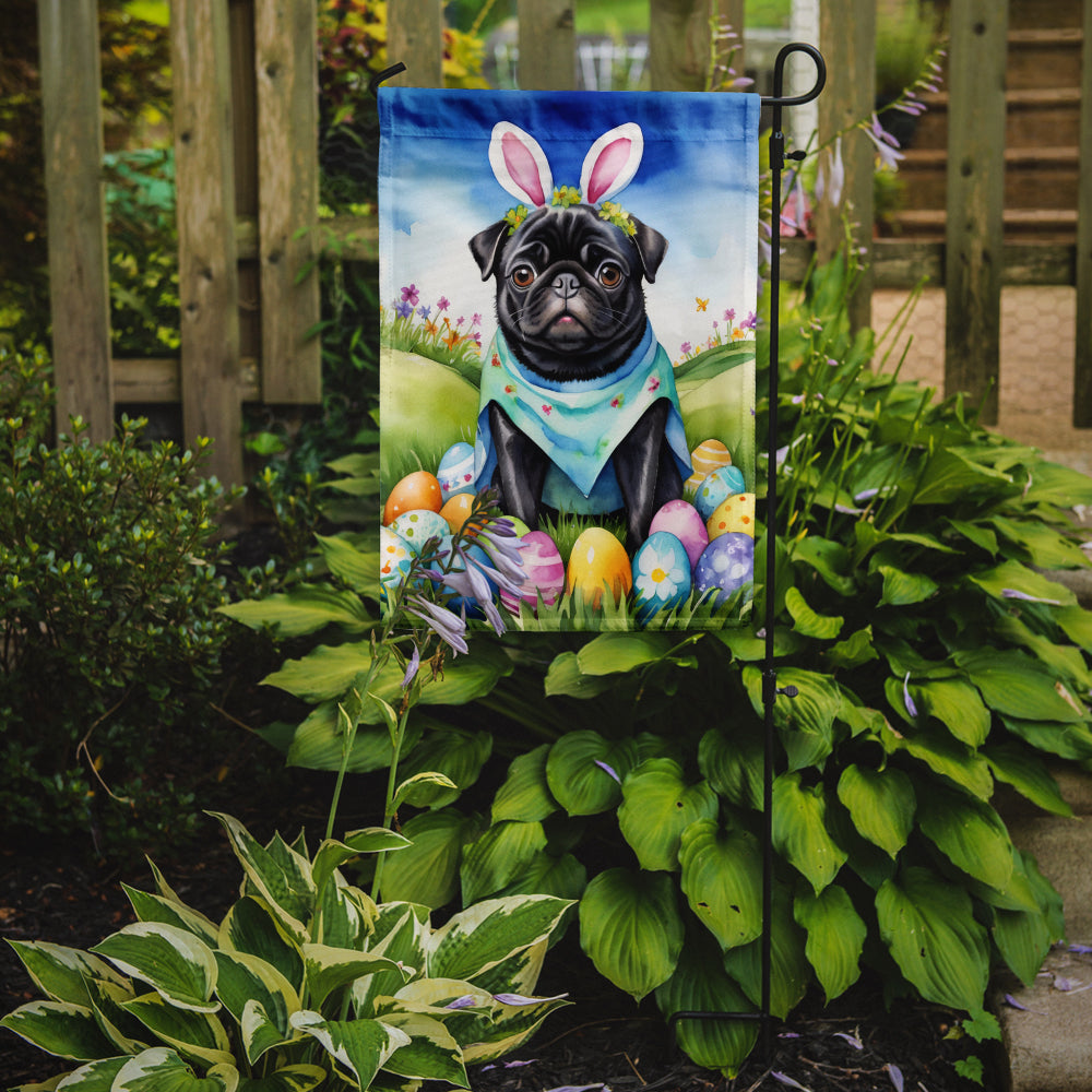 Pug Easter Egg Hunt Garden Flag