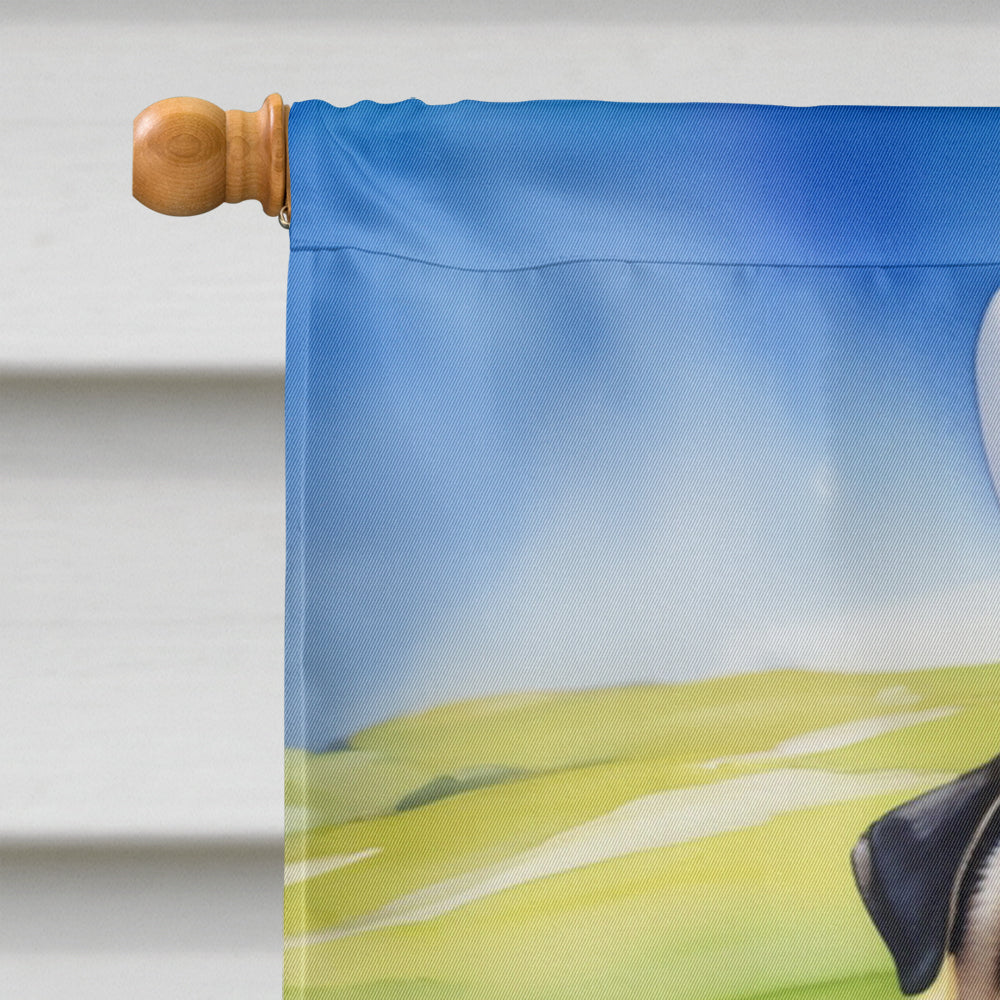 Pug Easter Egg Hunt House Flag