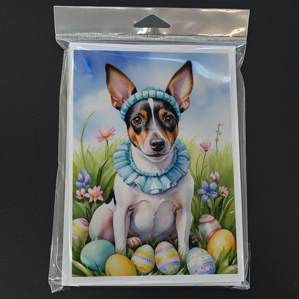 Rat Terrier Easter Egg Hunt Greeting Cards Pack of 8