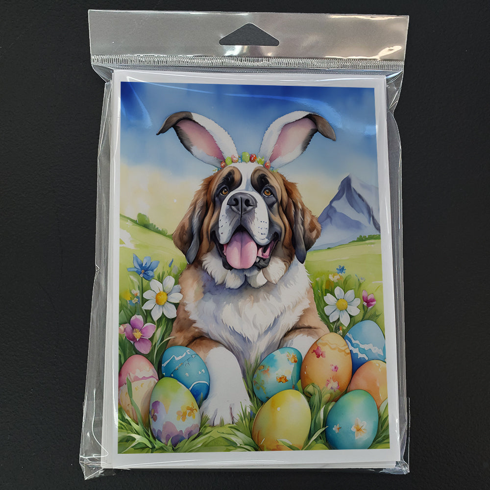 Saint Bernard Easter Egg Hunt Greeting Cards Pack of 8