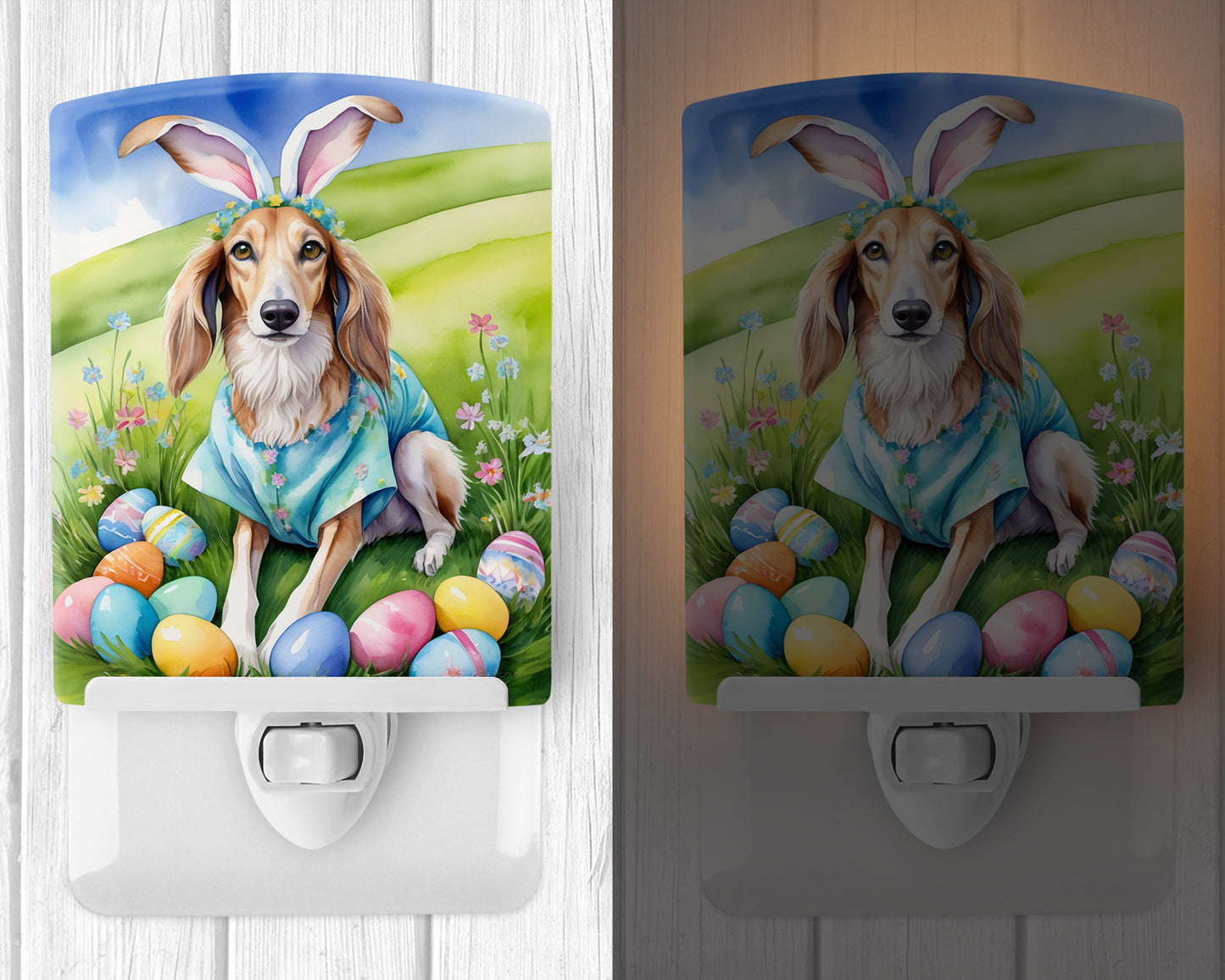 Saluki Easter Egg Hunt Ceramic Night Light