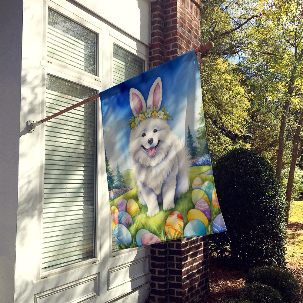 Samoyed Easter Egg Hunt House Flag