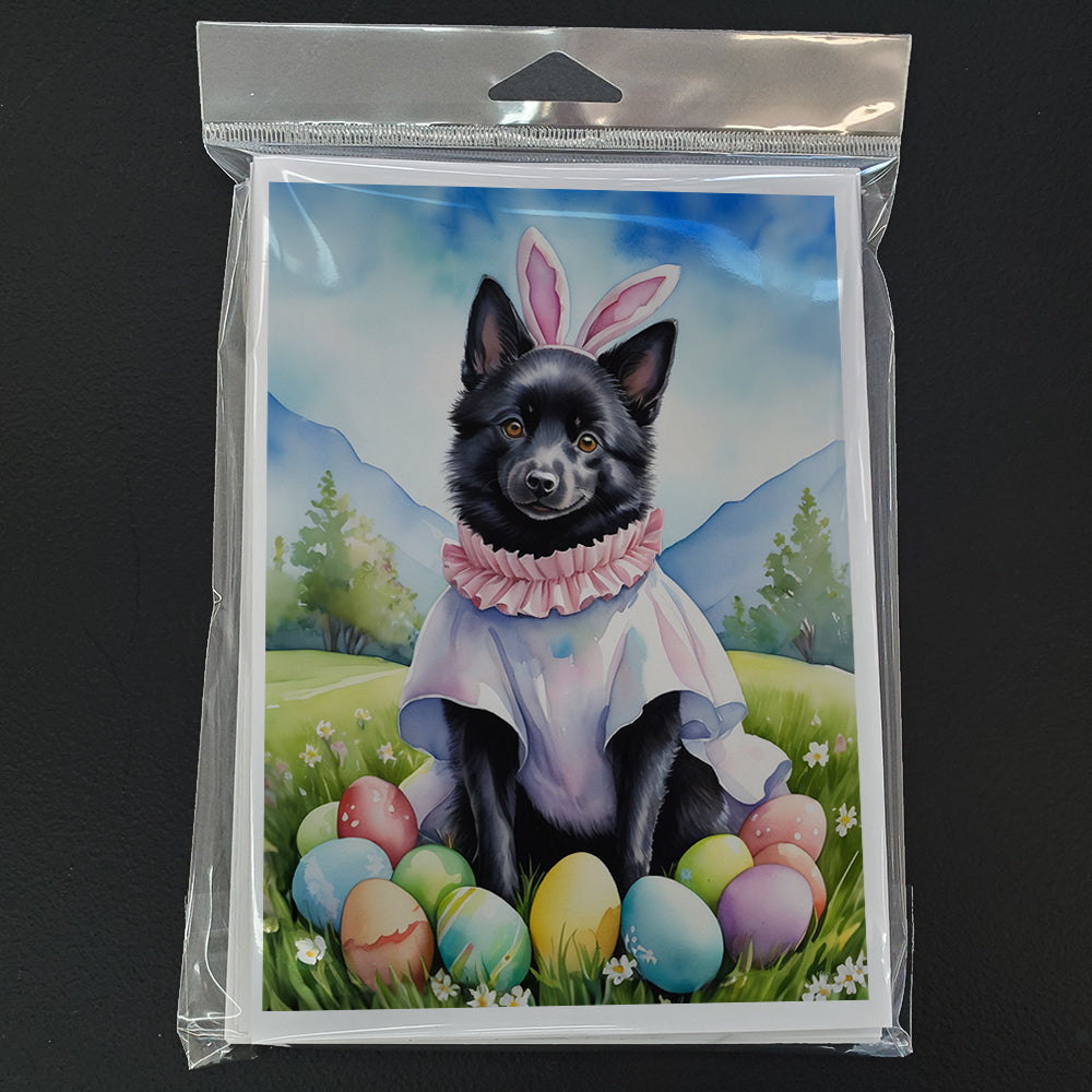 Schipperke Easter Egg Hunt Greeting Cards Pack of 8