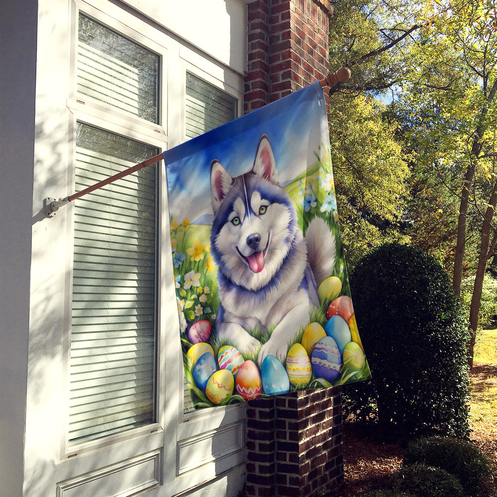 Siberian Husky Easter Egg Hunt House Flag