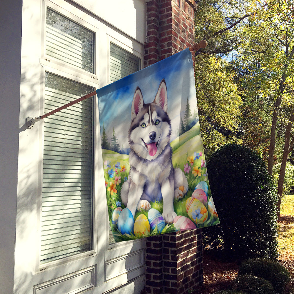 Siberian Husky Easter Egg Hunt House Flag