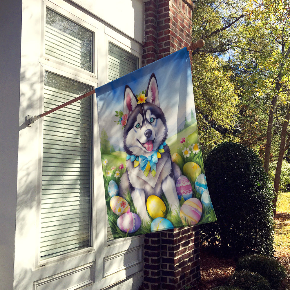 Siberian Husky Easter Egg Hunt House Flag