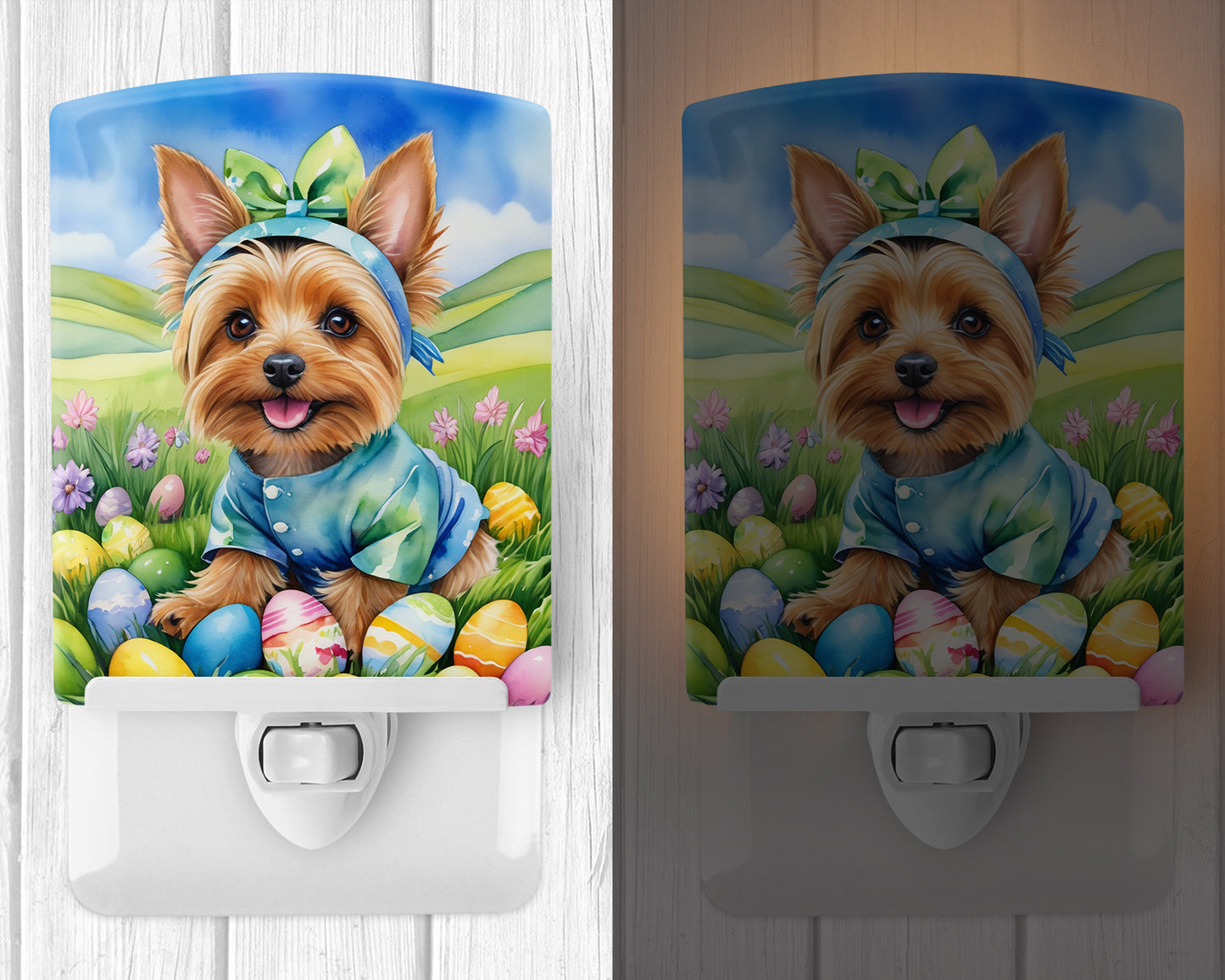 Silky Terrier Easter Egg Hunt Ceramic Night Light