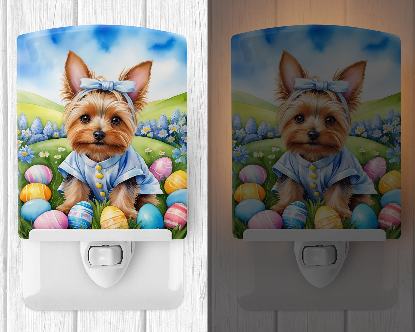 Silky Terrier Easter Egg Hunt Ceramic Night Light