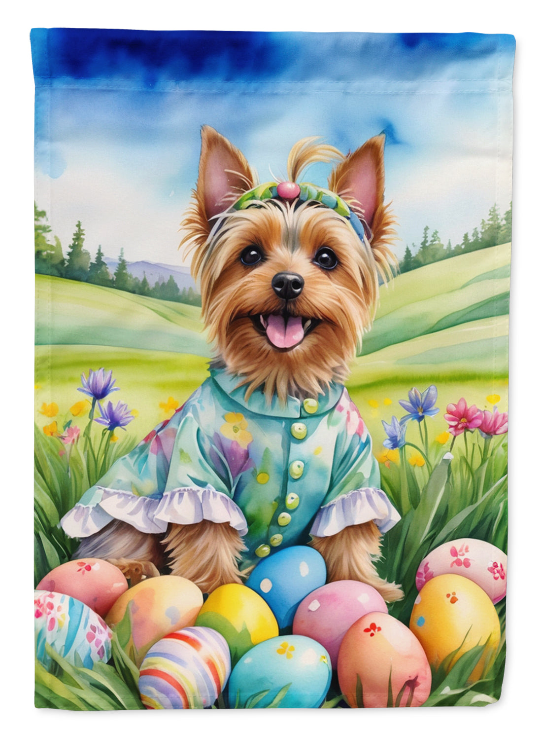 Buy this Silky Terrier Easter Egg Hunt House Flag