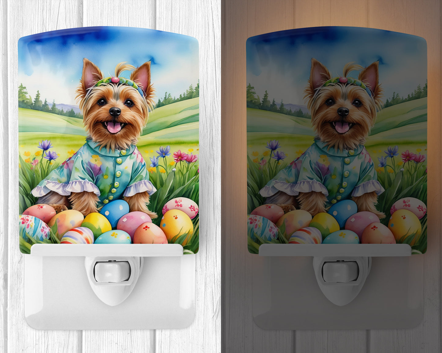 Silky Terrier Easter Egg Hunt Ceramic Night Light