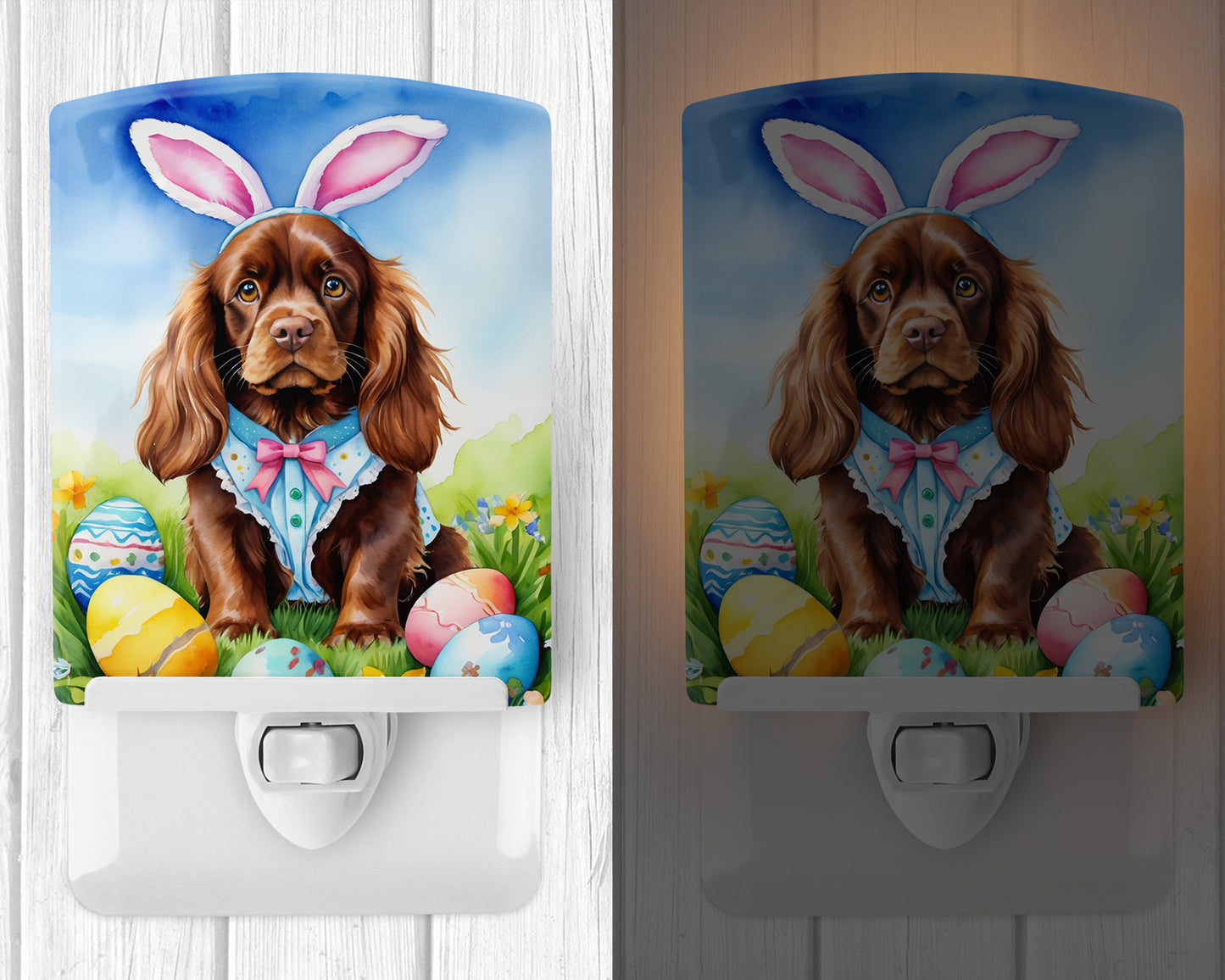 Sussex Spaniel Easter Egg Hunt Ceramic Night Light